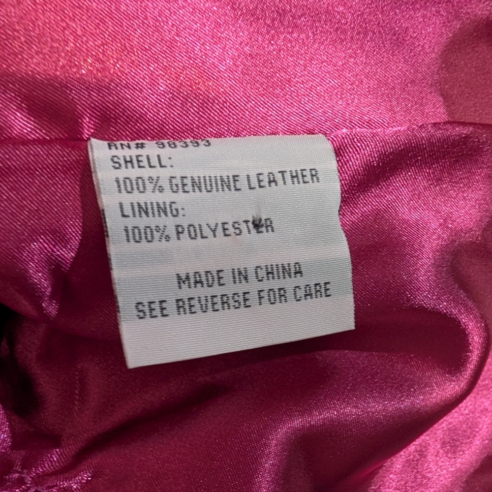 Vintage 90s Pamela McCoy Fuchsia Genuine Leather Jacket Blazer Style size Small - Picture 8 of 10